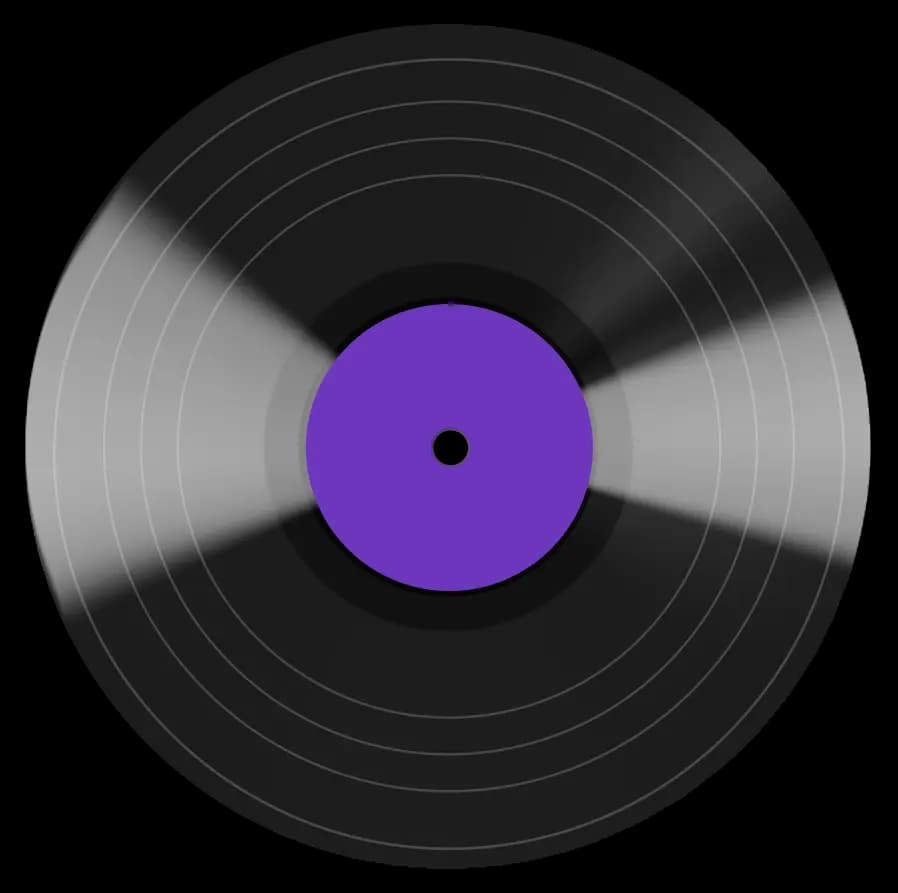 Rotating vinyl record